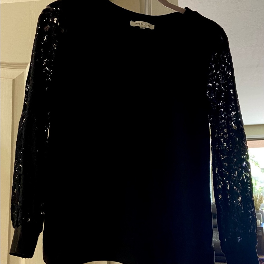 Black Lace Sleeve Sweater